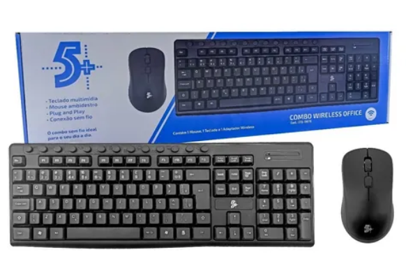 Combo Teclado e Mouse  Wireless Office